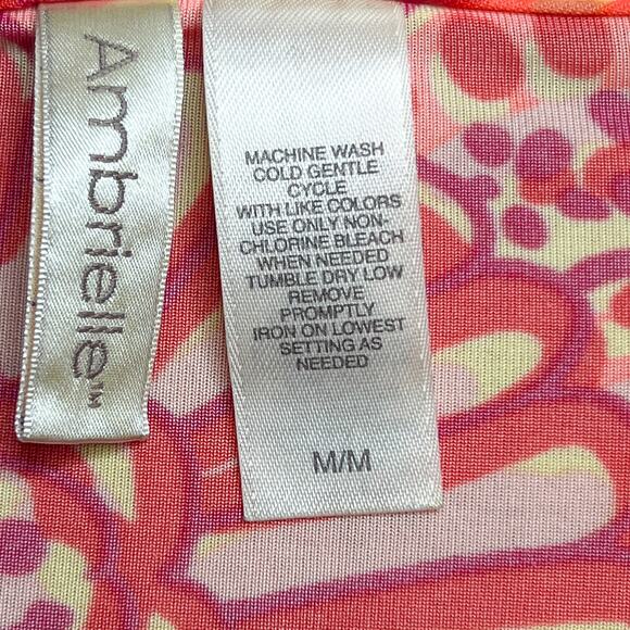 Ambrielle Floral Paisley Empire Waist Fit & Flare Top V Neck Geometric Boho Y2K - Picture 6 of 7